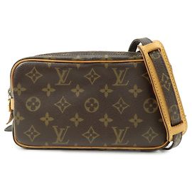 Louis Vuitton Pochette Marly Bandouliere Monogram Canvas Medium Marrone