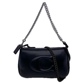 Borsa a tracolla con catena COACH CJ527 Nero Argento