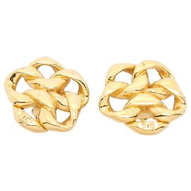 Chanel Gold Plated Clip Earrings Golden