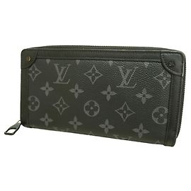 Louis Vuitton Monogram Eclipse Trunk Zippy Wallet Black
