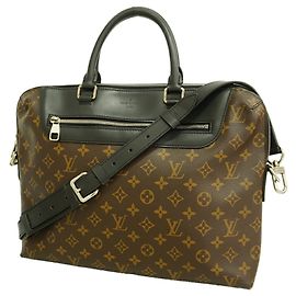 Louis Vuitton Monogram Macassar Briefcase Brown Black