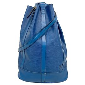 Louis Vuitton Epi Randonee GM Shoulder Bag Blue