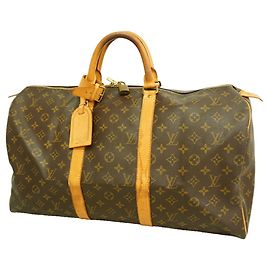 Bolsa Boston Louis Vuitton Monogram Keepall 50 Marrom