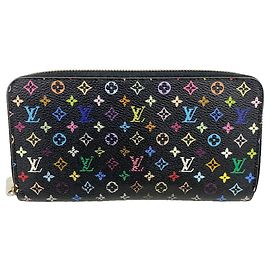 Portefeuille Zippy Louis Vuitton Monogram Multicolor Noir Violet