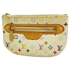 Louis Vuitton Monogram Multicolor Pochette MM Geldbörse/Münzbeutel Weiß