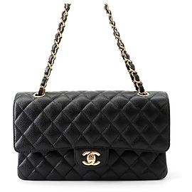 Borsa a tracolla Chanel Black Matelassé con catena Nero
