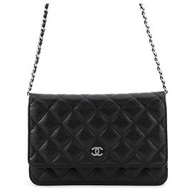 Chanel Chain Wallet Classic Matelassé Black