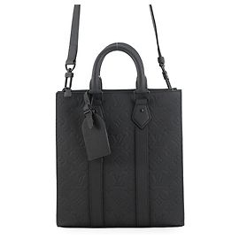 Borsa Louis Vuitton Monogram Taurillon Sac Plat Cross Nero
