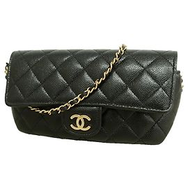 Bolsa de Ombro Chanel Matelassé com Corrente Preto