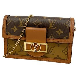 Sac à épaule Louis Vuitton Monogram Reverse Portefeuille Dauphine Marron