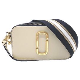 Sac à épaule Marc Jacobs Saffiano The Snapshot Noir Écru