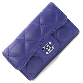 Chanel Purple Lambskin Keycase Purple