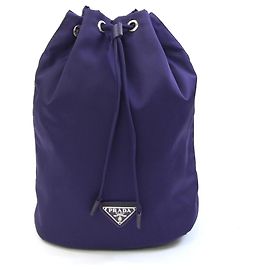 Pochette sac à main Prada en nylon et cuir violet Violet
