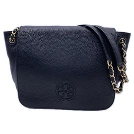 Bolso de hombro Tory Burch de cuero negro Negro