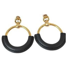 Hermès Hermes Loop Grand Earrings Black Golden