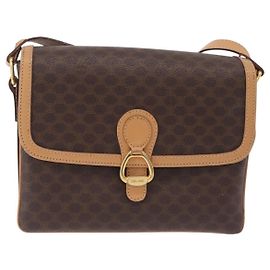Céline Celine Macadam Shoulder Canvas Medium Marrom