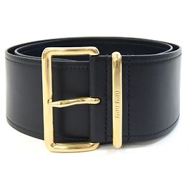 Miu Miu Black Leather Belt for Women Black