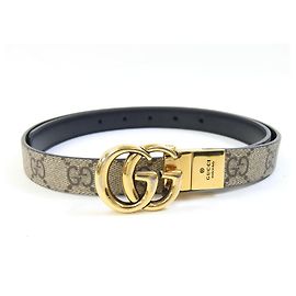 Ceinture réversible Gucci GG Emblem Noir Beige