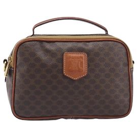 Celine Vintage Handbag Toile Céline Small Brown