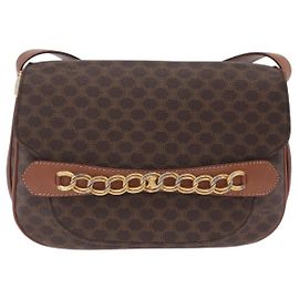 Céline Celine Macadam Shoulder Canvas Medium Marrone