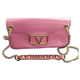 Borsa a tracolla Valentino Garavani Stud Sign in pelle rosa Rosa