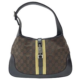 Gucci Web Jackie O Hobo GG Canvas Medium Marrone