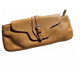 Autre Marque Stefano Serapian Milano – Vintage Cognac Leather Clutch Brown Cognac
