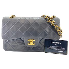 Chanel Classic Timeless Double Flap Quilted Lambskin 23 Noir