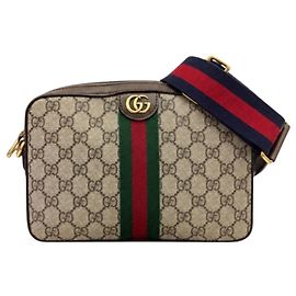 Gucci Ophidia Borsa Camera GG Supreme Canvas Marrone Marrone Monogramma