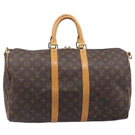 Louis Vuitton Keepall Bandouliere Macassar Monogram Canvas 45 Marron