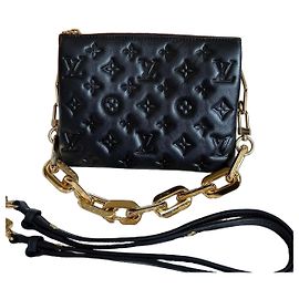 Louis Vuitton Coussin BB Bolsa de Mão Couro Preto Monogram Empreinte Preto