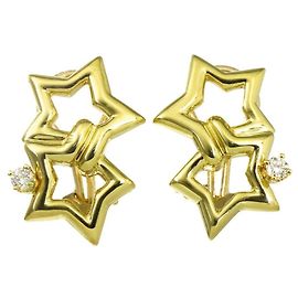 Autre Marque Brincos de clipe Double Star com diamantes Tiffany & Co. Outro