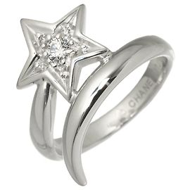 Anel Chanel Comet #50 em Ouro Branco 18K e Diamantes Outro
