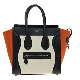Céline Celine Tricolor Luggage Canvas and Leather Micro Multicor