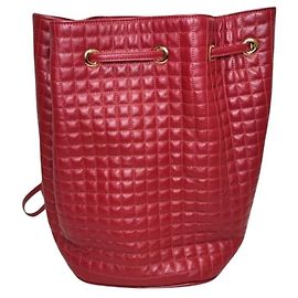 Céline Mochila Pequena Celine em couro vermelho Vermelho