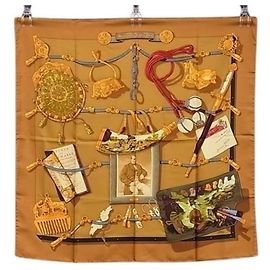 Hermès Lenço de Seda Hermes - Memoire d’Hermes Carre 90 Marrom Multicor