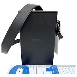 Fendi Box Shoulder Bag in Black Leather Black
