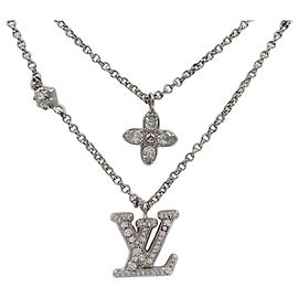 Collier avec pendentif argent Louis Vuitton Argenté