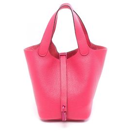 Hermès Bolsa Hermes Picotin Lock PM Monochrome em Rosa Rosa