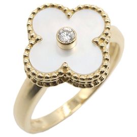 Bague Van Cleef & Arpels Vintage Alhambra Nacre 1PD Blanc Doré Autre