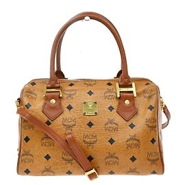 MCM Visetos logogramme Leather Marrone