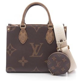 Sac à main 2-Way Louis Vuitton OnTheGo PM Marron Beige Monogramme