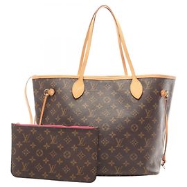 Sac cabas Louis Vuitton Neverfull MM Marron Rose