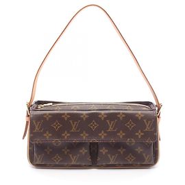 Bolsa de Ombro Louis Vuitton Vivacite MM Monogram Marrom Monograma