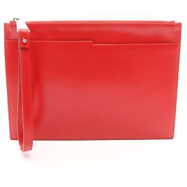 Bottega Veneta Red Leather Clutch Bag Red