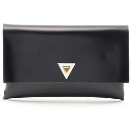 Pochette Bottega Veneta en cuir noir Noir