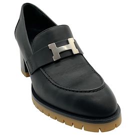 Hermès Mocassins Faubourg en cuir noir Hermes Noir