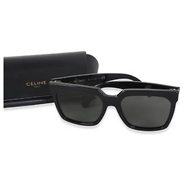 Céline Celine Occhiali da sole oversize a lente quadrata in acetato nero Altro