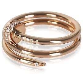 Anel Duplo Cartier Juste un Clou Ouro Rosa e Diamantes Outro