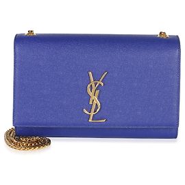 Autre Marque Saint Laurent Bolsa de Corrente Kate Medium Blue Grain De Poudre Azul